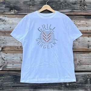 Life is Good Grill Sergeant White Cotton Tee Classic Fit Men’s Medium